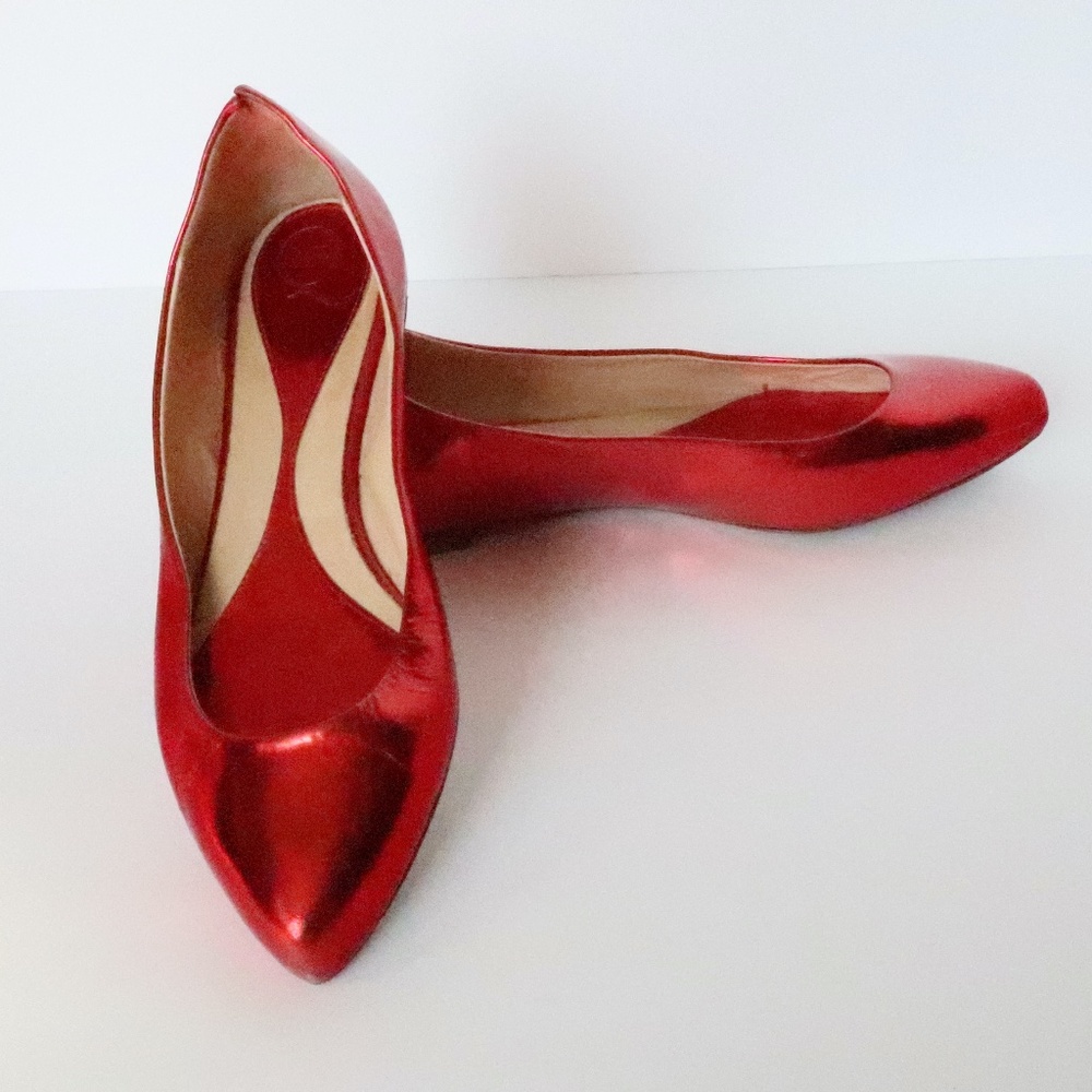 McQ Alexander McQueen metallic red ballet flats 36